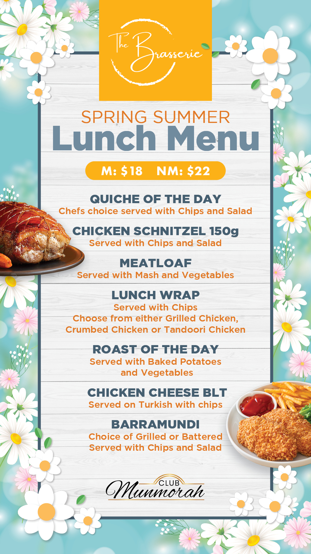 Spring Summer Lunch Menu - TVP - Club Munmorah